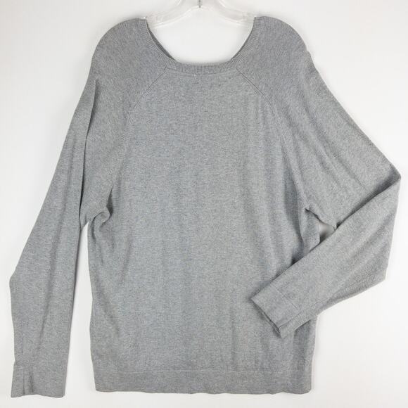L.L. Bean Cashmere Blend Sweater Men's XL Regular Gray V-neck Ribbed Neck - Picture 7 of 9